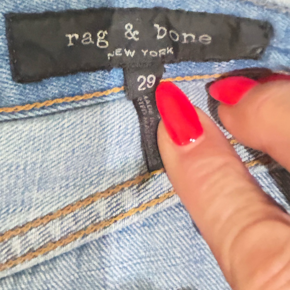 rag & bone New York ruth super high rise wide leg ankle Jeans frant color sz 29 - Picture 11 of 12